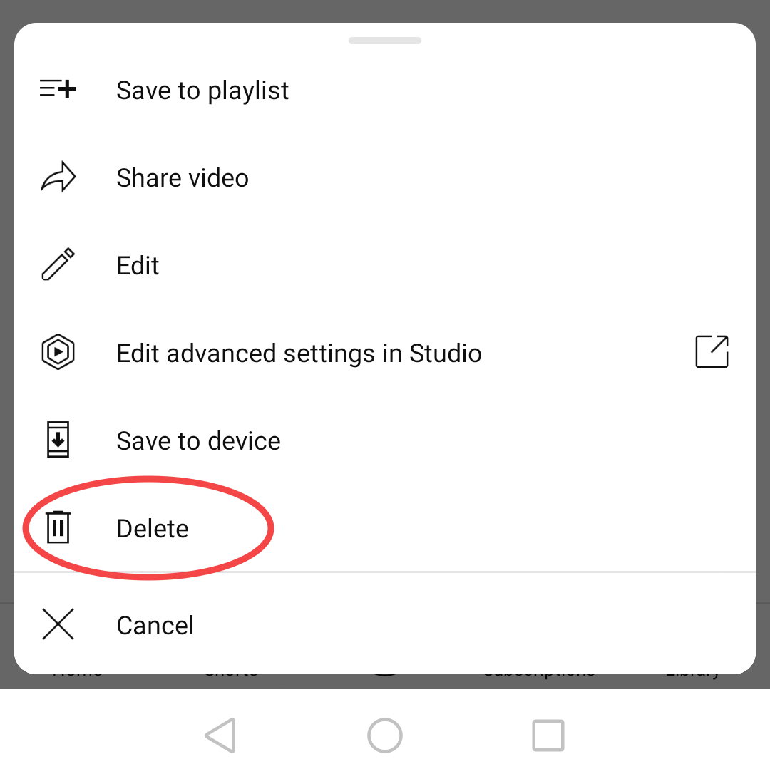 delete youtube video